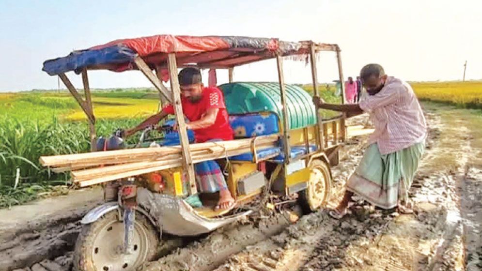Dilapidated road causes misery for thousands 
in Sirajganj