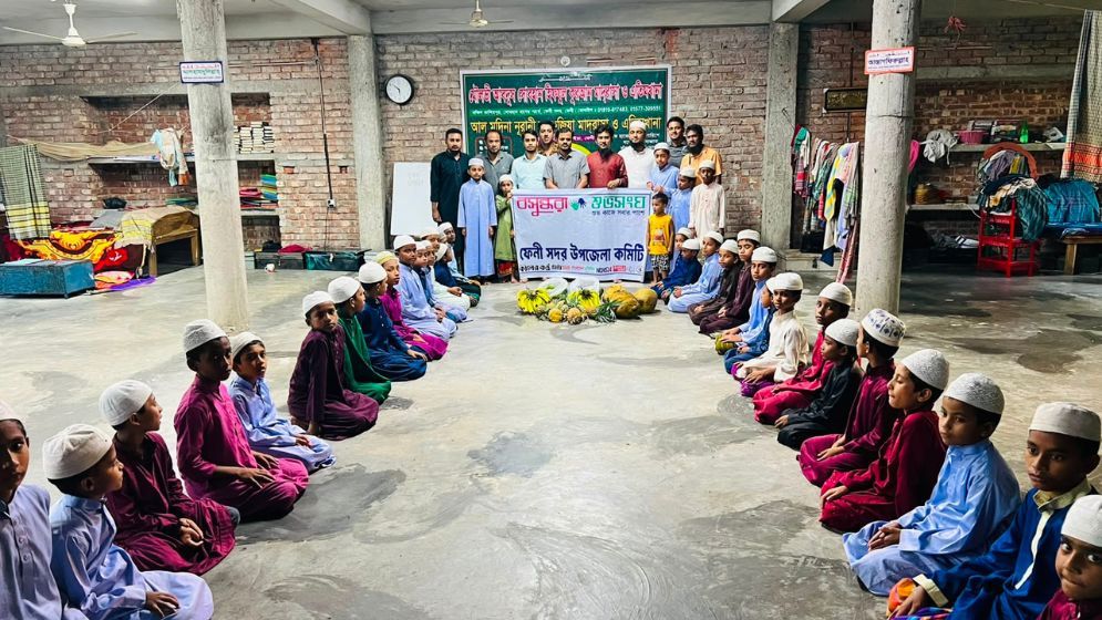 Shuvosangho distributes seasonal fruits among orphaned children in Feni