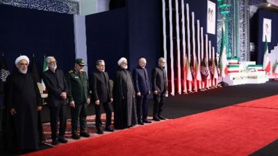 Iran leaders pay last respects to Khamenei as mourners gather