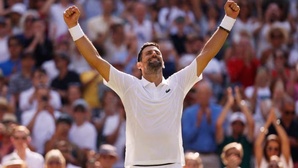 Djokovic matches Federer with 105th Wimbledon match win