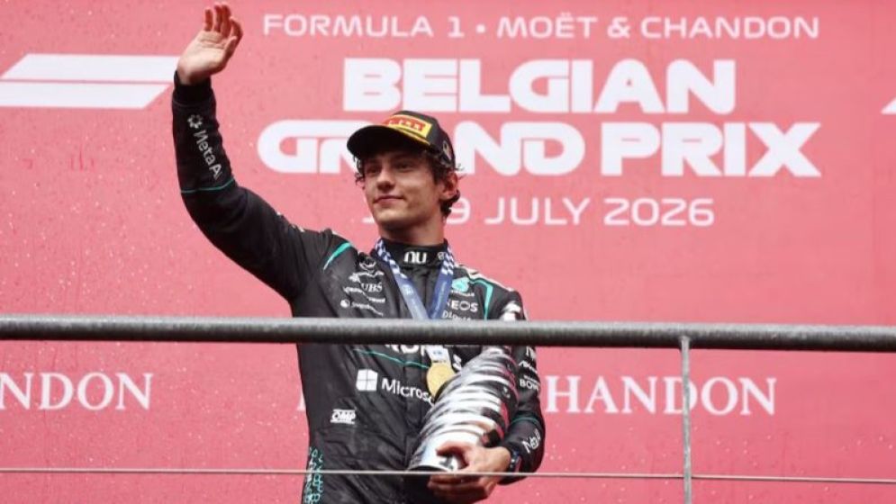 Antonelli wins in Belgium as Russell crashes out