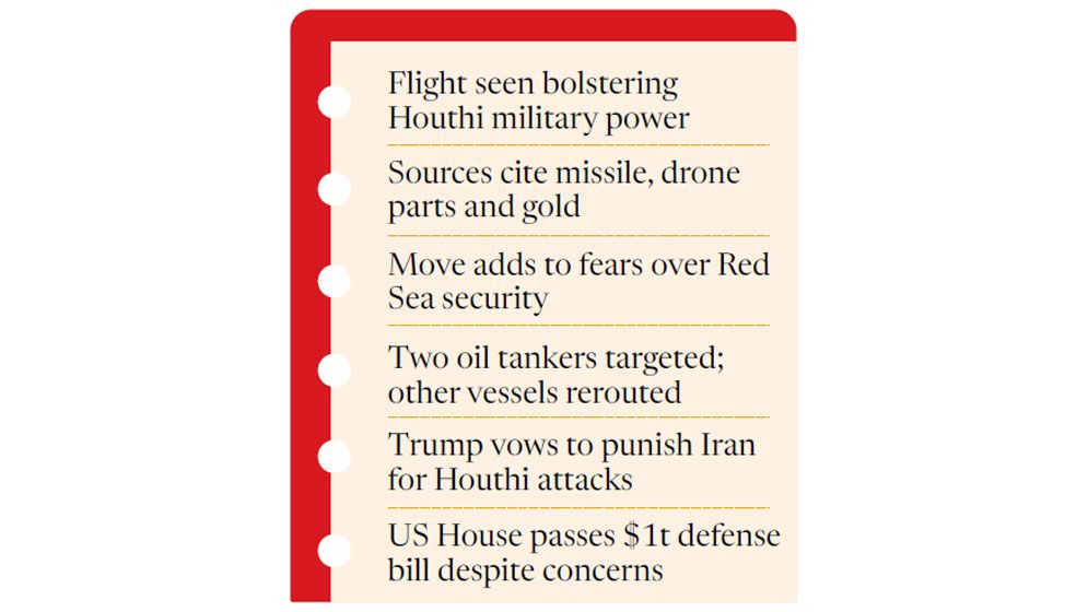 Iran flies IRGC commanders, missile gear to Houthis