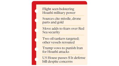Iran flies IRGC commanders, missile gear to Houthis