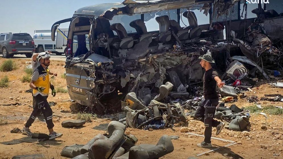 35 killed, 30 injured in Syria bus collision