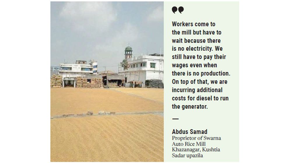 Power outages hit rice mills in Kushtia’s Khazanagar