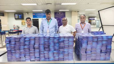 Goods worth Tk5.50cr, including 1,802 cartons of cigarettes, seized at Chattogram Airport