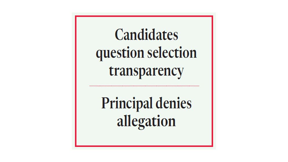Teacher candidate picked without sitting for exam