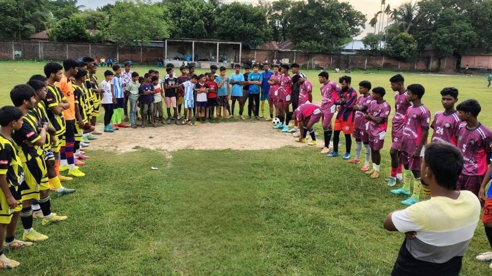 Football match held in Ghoraghat to keep youths away from drugs