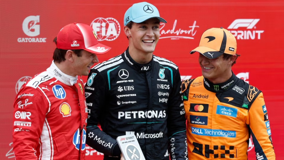 Russell celebrates morale-boosting Dutch GP sprint win