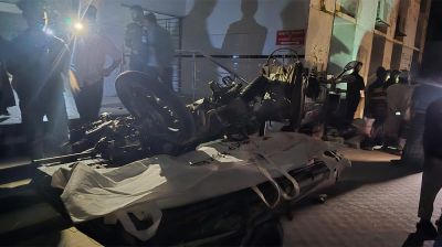 Three killed as bus crashes into motorcycle in Faridpur