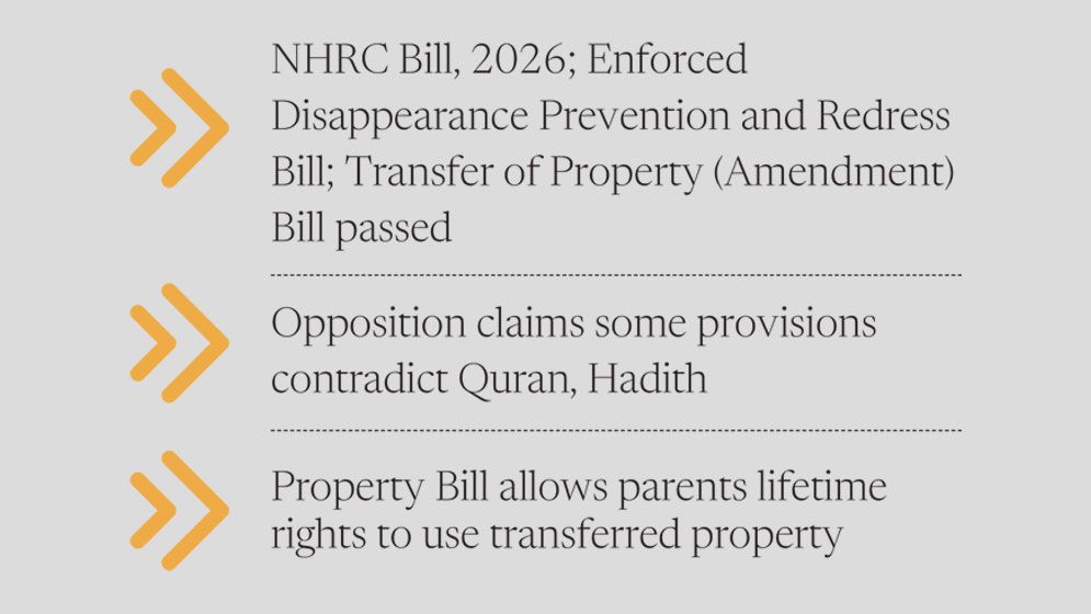 Three key bills passed in JS amid opposition walkout