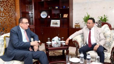 Palestinian envoy meets Humaiun, discusses Gaza situation