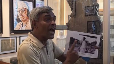 DU student tears up images of Jinnah at DUCSU gallery