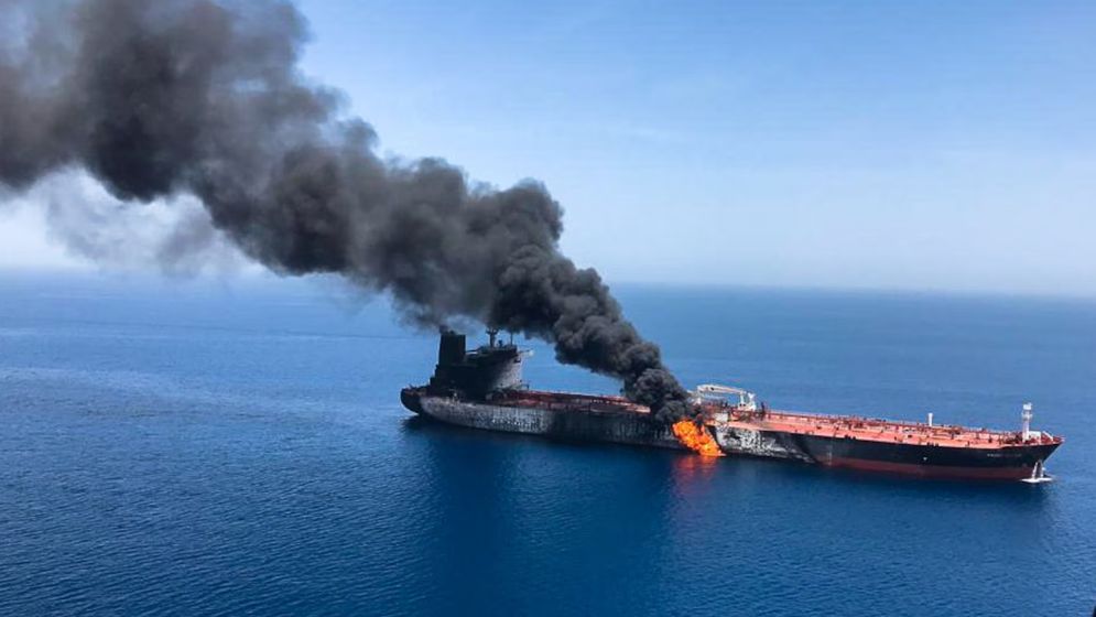 Iran says struck oil tanker in Strait of Hormuz