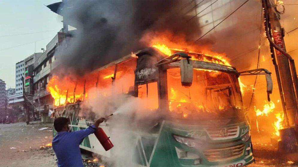 Bomb blasts, bus arson hit capital