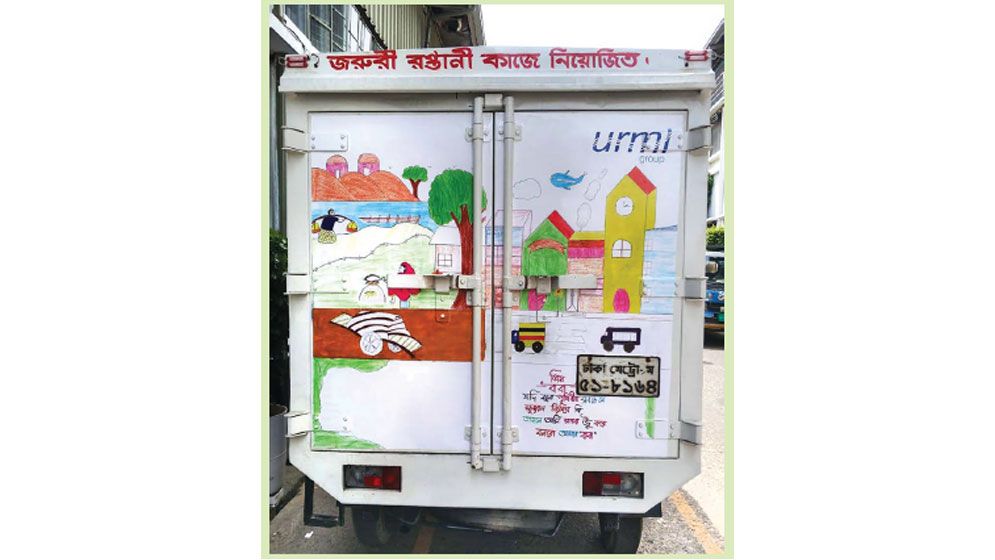 Urmi Group puts children’s messages on trucks to promote road safety