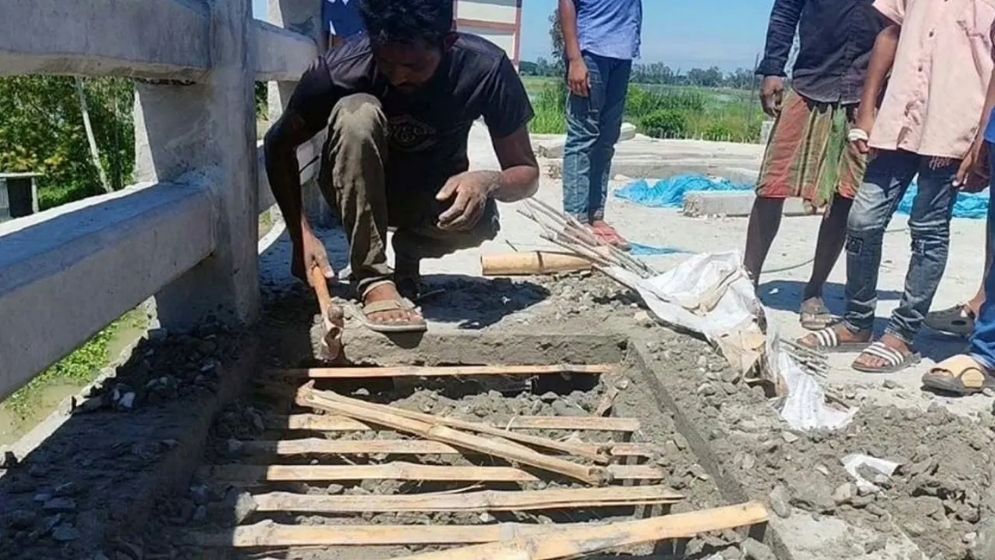 LGED work assistant suspended over bamboo use in Tangail bridge construction