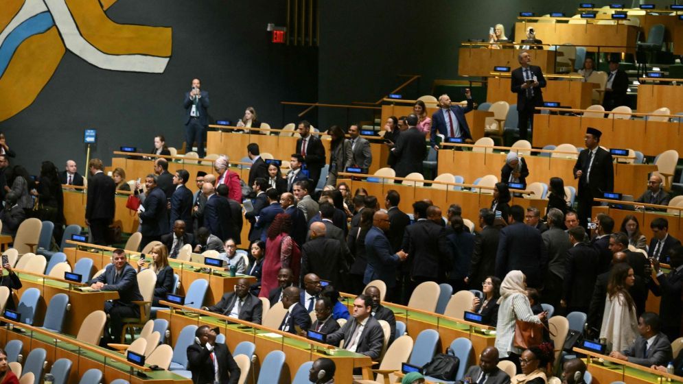 Dozens of envoys at UN walk out of Netanyahu speech