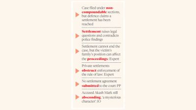 Can a private deal override criminal proceedings?