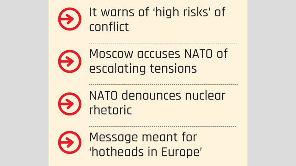 Russia sends nuclear warning to NATO