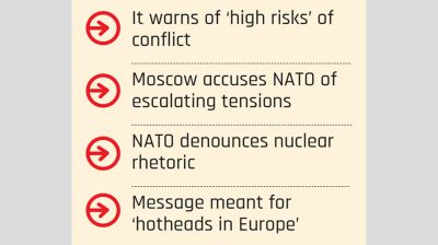 Russia sends nuclear warning to NATO