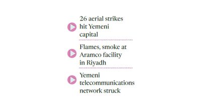 Saudi launches dozens of strikes on Sanaa