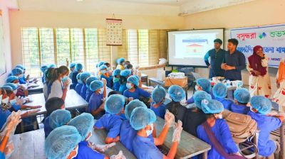 Cleanliness drive to prevent dengue held at school in Bhola