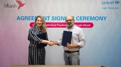UNICEF and bKash sign deal to make donations easy for children in Bangladesh