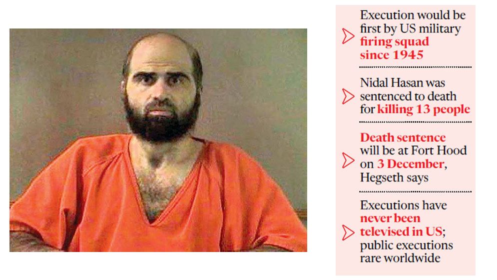 US to livestream Army firing squad execution of Fort Hood shooter, Pentagon says