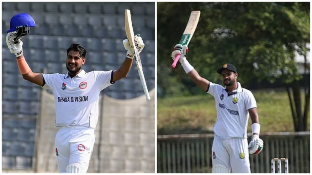 Naim, Mim hit centuries, Mahedi grabs six