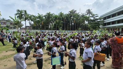 SRI Welfare Foundation plants 10,000 trees in Natore