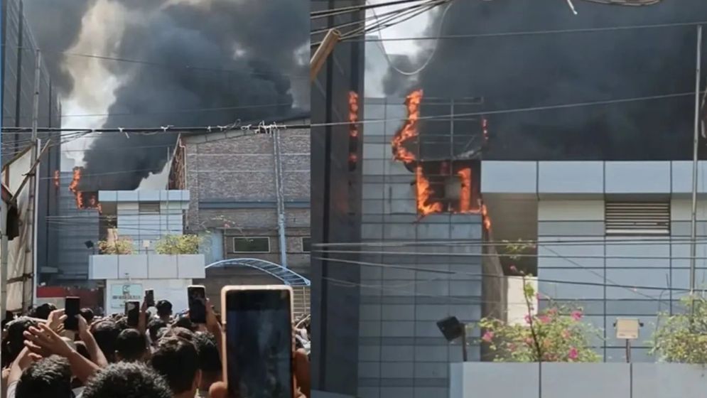 Fire breaks out at Essential Drug International in Tongi