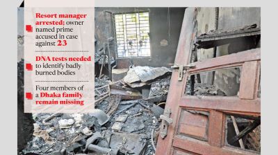 Kitchen at entrance left guests trapped as flames spread
