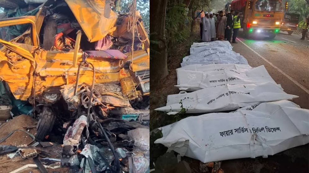 Death toll from Natore bus-truck collision rises to 14