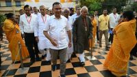 PM visits Durga Puja mandap at Rajshahi’s Dharmasabha Temple