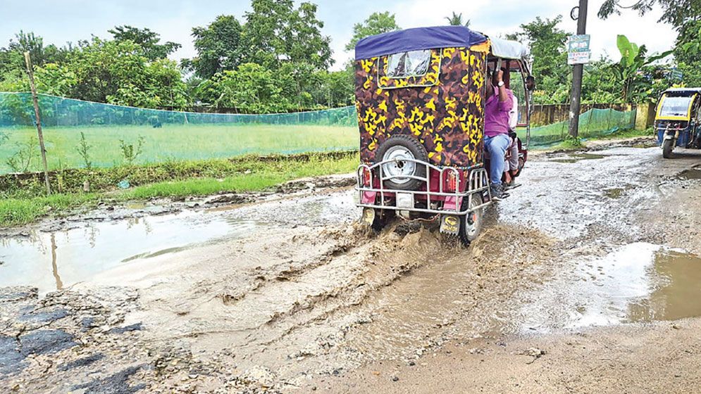 Sunamganj road deteriorates within eight months of renovation