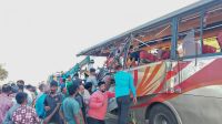 Three killed, 15 injured as bus crashes into parked dump truck
