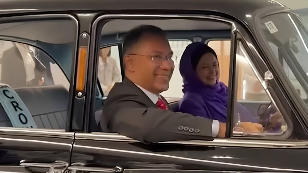 PM sits in Toyota’s first passenger car during factory visit