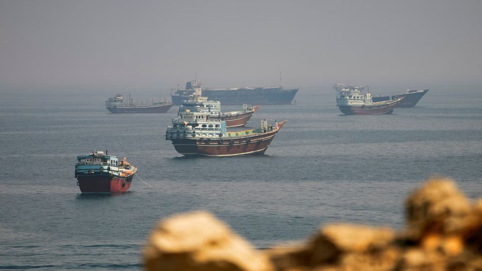 Iran says four tankers on fire after hitting mines in Hormuz